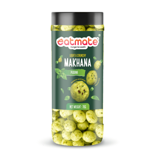 Eatmate Pudina Flavoured Phool Makhana | Light and Crunchy Fox Nuts Snack | Roasted Makhana for Healthy Snacking and Fasting | Lotus Puffs | Gorgon Nuts | No Added Preservatives (70g Each, Pack of 1)