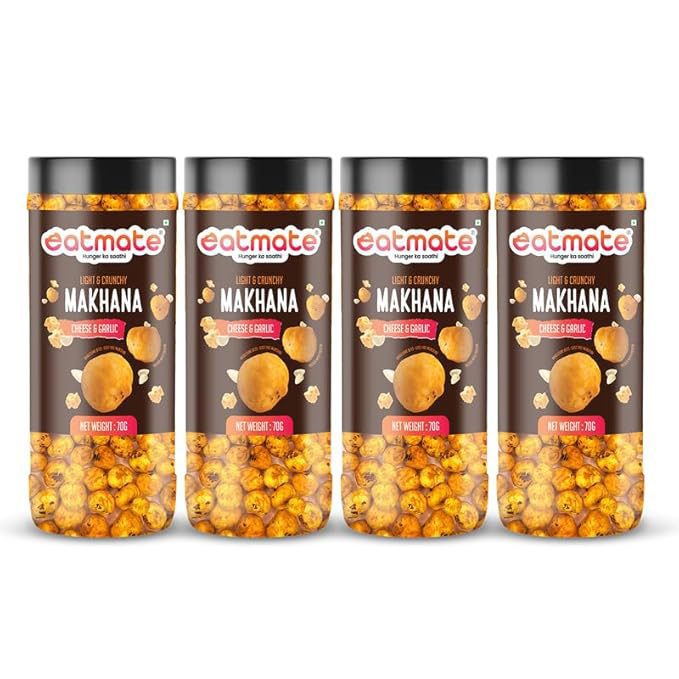 Cheese & Garlic Makhana | (70g Each, Pack of 4) Combo