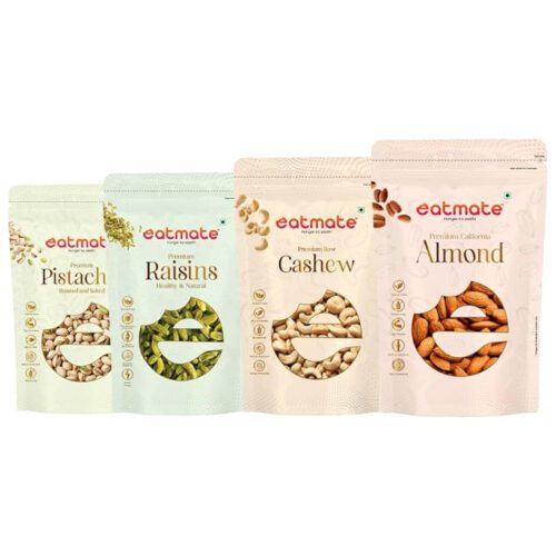 (200g Each) Dry Fruits Combo- Almonds, Cashews, Roasted Pistachios,Green Raisins