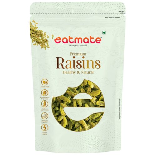 Eatmate Premium Indian Round Green Raisins | Dry Fruits