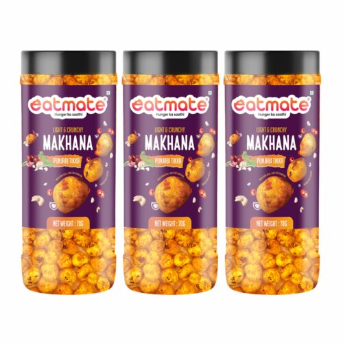 Eatmate Punjabi Tikka Makhana | (70g Each, Pack of 3) Combo