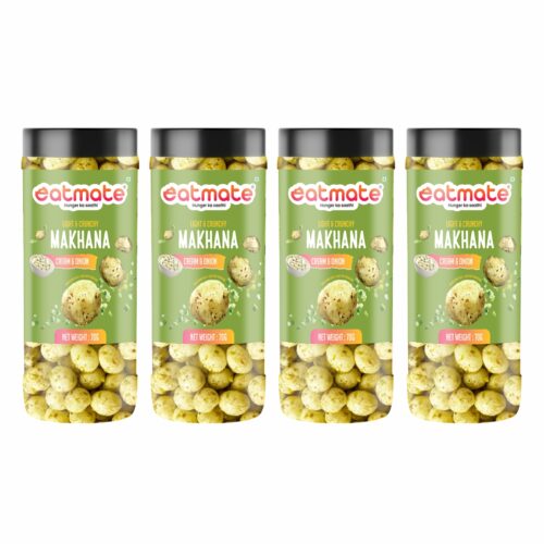Eatmate Cream & Onion Makhana | (70g Each, Pack of 4) Combo
