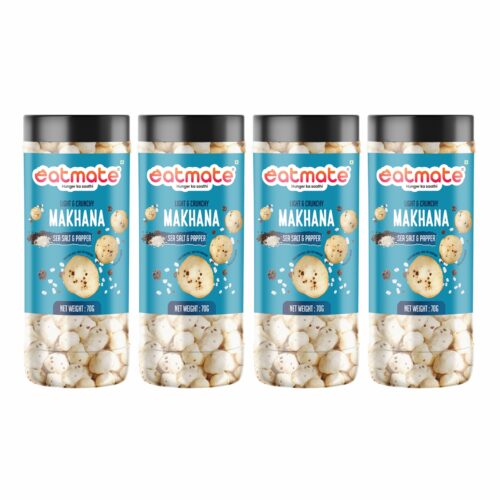 Eatmate Sea Salt & Pepper Makhana | (70g Each, Pack of 4) Combo