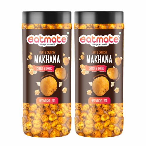 Eatmate Cheese & Garlic Makhana| (70g Each, Pack of 2) Combo