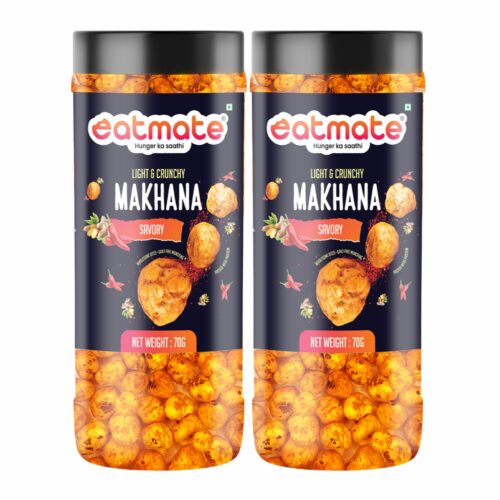 Eatmate Savory Makhana | (70g Each, Pack of 2) Combo