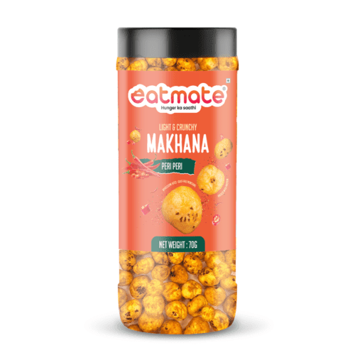 Eatmate Peri Peri Flavoured Phool Makhana | Light and Crunchy Fox Nuts Snack | Roasted Makhana for Healthy Snacking and Fasting | Lotus Puffs Gorgon Nuts No Added Preservatives (70g Each, Pack of 1)