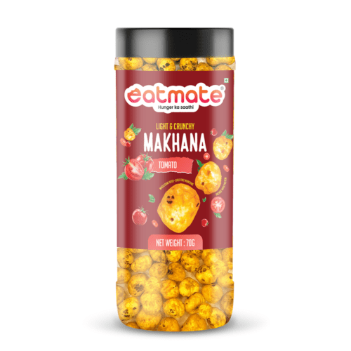 Eatmate Tomato Flavoured Phool Makhana | Light and Crunchy Fox Nuts Snack | Roasted Makhana for Healthy Snacking and Fasting | Lotus Puffs | Gorgon Nuts | No Added Preservatives (70g Each, Pack of 1)