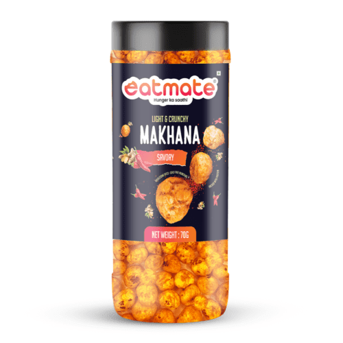 Eatmate Phool Makhana 70g | Roasted Fox Nuts | Savory Flavored | Light and Crunchy Lotus Puffs Snack | Rich In Protein & Fiber Snack for Daily Snacking and Fasting (70g, Pack of 1)