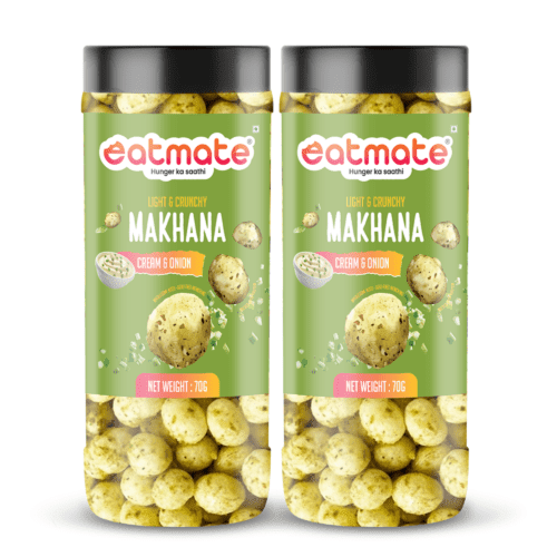 Cream & Onion Makhana | (70g Each, Pack of 2) Combo