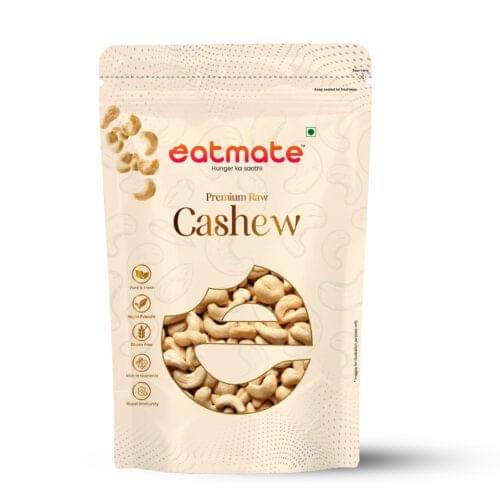 Eatmate Pure Premium Cashews 250 Grams Whole/Kaju Nutritious & Delicious, Premium Kaju nuts, Rich in Protein, Magnesium & Phosphorus, Deluxe Size & Crunchy NutsPremium Cashew , Pure & Fresh Quality, Gluten-Free, High Protein