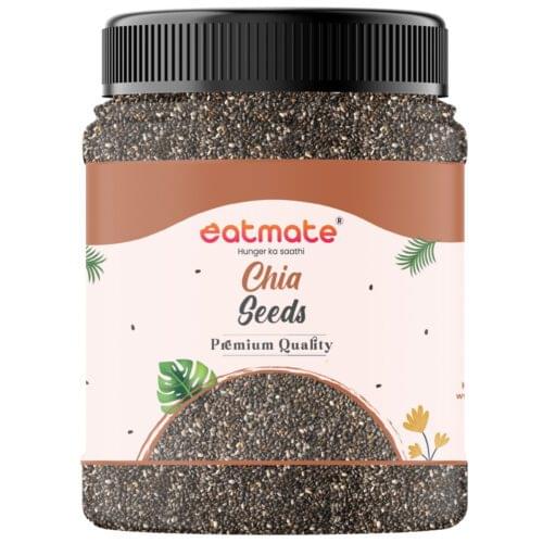 Eatmate Raw Chia Seeds 500g for Eating | Natural Superfood Rich in Fibre, Protein, Omega-3 & Calcium | Gluten-Free Plant-Based Seeds for Weight Support, Smoothies & Healthy Recipes