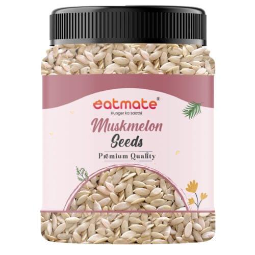 Eatmate Natural Muskmelon Seeds | Kharbooj Magaj | Kharbhuja Beej for Eating | High in Protein, Potassium, Magnesium & Iron | Immunity Booster Superfood | Healthy Snack, Topping and Cooking Use (500gm)