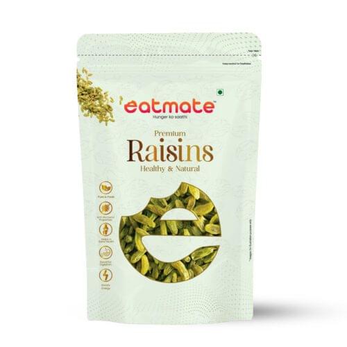Eatmate Premium Kandari Green Raisins Kandhari Round  250g | Healthy Natural Dried Grapes | Pure & Fresh Dry Fruits | High in Fiber, Iron & Antioxidants | Snacking, Baking, Cooking | No Added