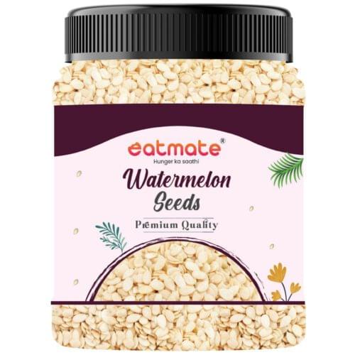 Eatmate Raw Watermelon Seeds | Protein-Rich Superfood | Non-GMO Tarbuj Beej | Gluten-Free Magaj Seeds for Eating, Snacking, Baking, Salads and Trail Mix | Nutrient-Dense Antioxidant Source (500g)